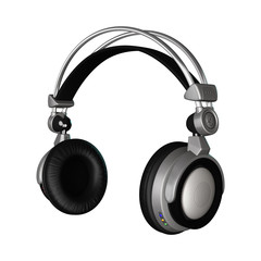 Fototapeta na wymiar 3D Rendering DJ Headphones on White