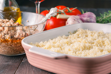 Homemade traditional lasagn