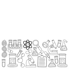 Chemistry Pharmacology Natural sciences Vector doodle set