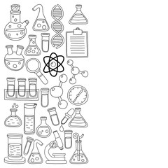 Obraz premium Chemistry Pharmacology Natural sciences Vector doodle set