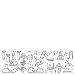 Chemistry Pharmacology Natural sciences Vector doodle set