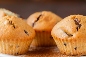 Closeup view of fresh backed muffins
