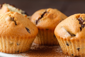 Closeup view of fresh backed muffins