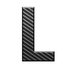 Carbon fiber english alphabet letter, isolated on white background