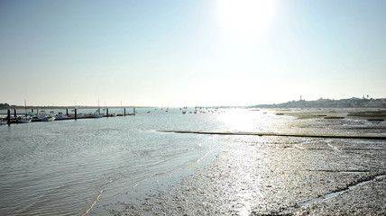 Marismas de El Rompido al atardecer, provincia de Huelva, España