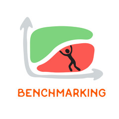 Benchmarking concept logo, vector icon 