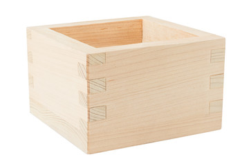 Wooden box on white