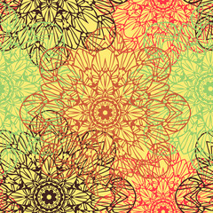 Seamless pattern. Decorative floral pattern in beautiful colors. Vector illustration