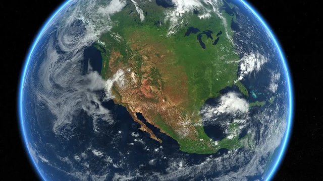 Zoom to USA. The United States from space. Earth Zoom. Clip contains earth, usa, us, space, zoom, map, globe, satellite, planet, United States. Images from NASA.	