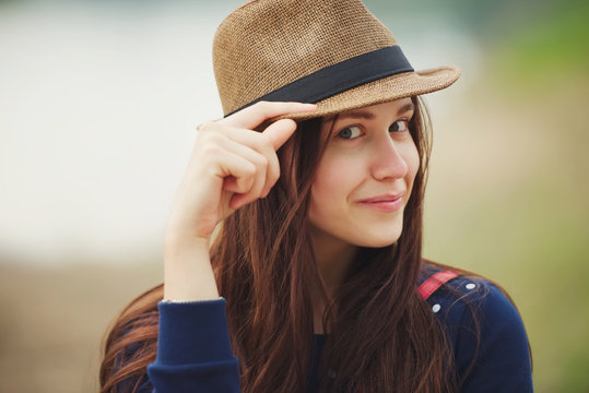 beautiful girl with hat