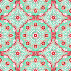 Seamless pattern with beautiful Mandalas. Vector illustration