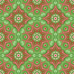 Seamless pattern with beautiful Mandalas. Vector illustration