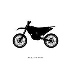 Black silhouette of a sports bike on a white background