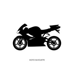 Black silhouette of a sports bike on a white background