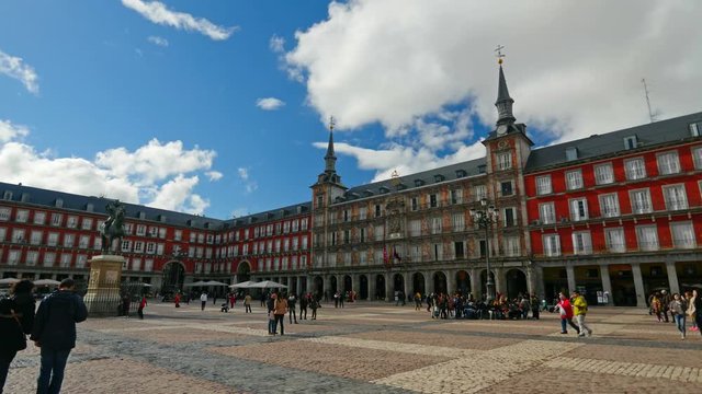 Time lapse of Plaza Mayor in Madrid, Spain