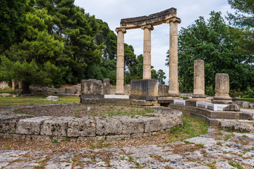 Ruins of the Philippeion in Ancient Olympia (Greece)