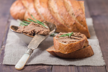 Homemade meat snack  liver pate 