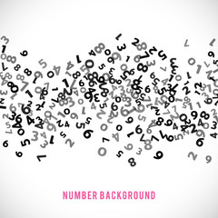 Abstract math number background. Vector illustration