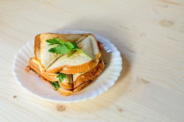 Sandwich with fresh greens