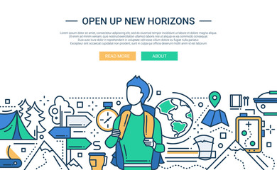 Open Up New Horizons - line design website banner