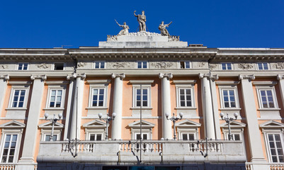 Fototapeta na wymiar Facade of the Verdi Theater in Trieste, Italy