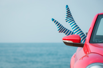 Young woman relaxing on the beach