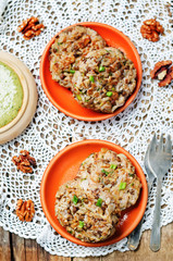 brown rice lentils walnuts spicy burgers