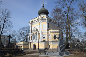 View of the Church of St. Nicholas at Nicholas cemetery. Alexander Nevsky Lavra, Saint Petersburg