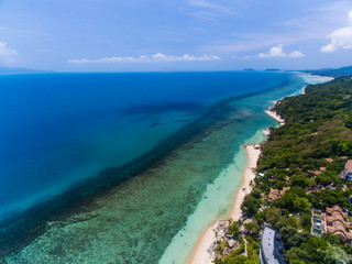 Naklejka premium Aerial beach view of Koh Phangan Thailand