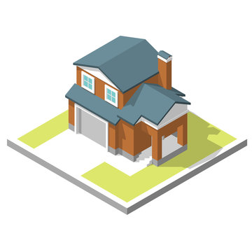 isometric image of a private house
