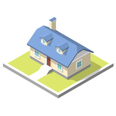 isometric image of a private house