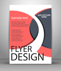 Oval abstraction brochure flyer design template vector, Leaflet cover, layout in A4 size.