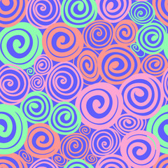 Fototapeta na wymiar bright swirling pattern of colored circles 