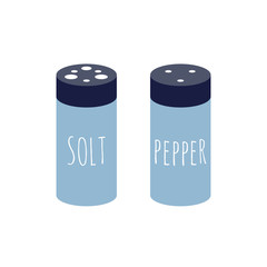 spices salt pepper in jar lettering icon