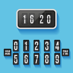 Wall flap counter clock vector template