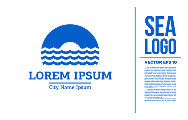 Sun Yoga Sea Logo vector logotype illustration 