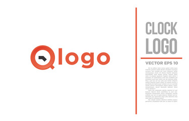 Q clock oclock Logo vector logotype illustration 