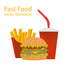 Fast food, vector illustration
