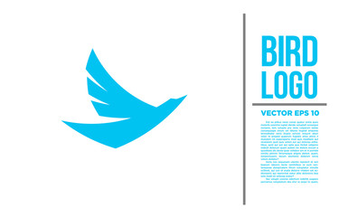 Fototapeta premium Bird Blue Tiny Logo vector logotype illustration 