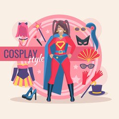 Cosplay Character Pack For Girl - obrazy, fototapety, plakaty
