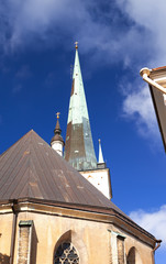 spike of St Olaf (Oleviste) Church . Tallinn, Estonia..