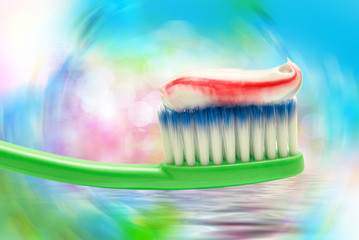 Toothbrush on bright background