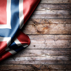 Flag of Norway on wooden boards