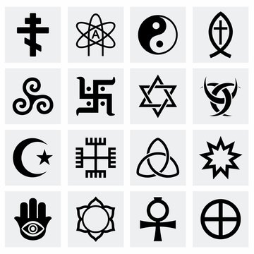 Vector Religious symbols icon set