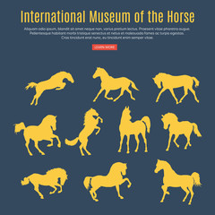 Obraz premium Set of running horse. Vector illustration.