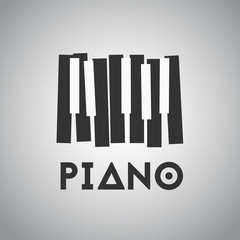 Piano picture with piano keys on the white.