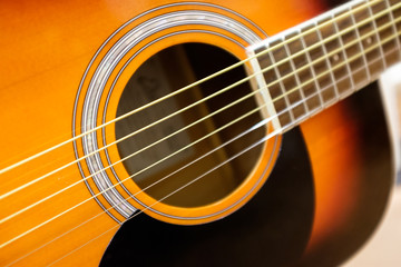 Fototapeta premium Acoustic wooden guitar