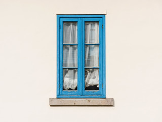 Vintage blue wooden window