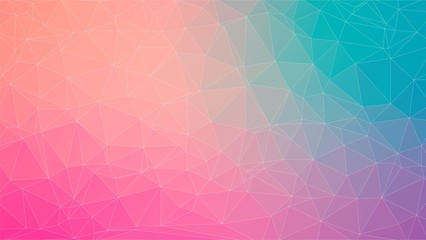 Tial and Pink abstract polygonal background