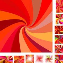 Red spiral background set